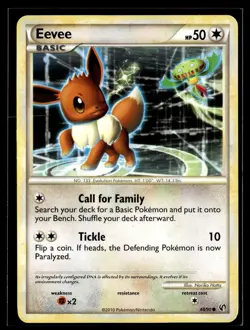 Eevee 48/90 HGSS Undaunted Common Pokemon - Image 1