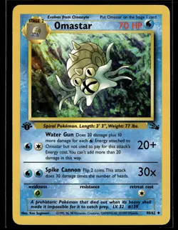 Omastar 40/62 Fossil Uncommon 1st Edition Pokemon - Image 1