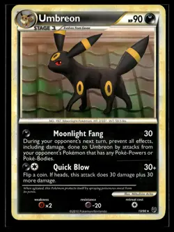Umbreon 10/90 HGSS Undaunted Rare Holo Pokemon - Image 1