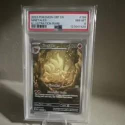 Pokemon TCG Ninetales 199/197 SV03 Obsidian Flames Illustration Rare Holo PSA 8 - Image 1