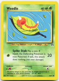 Pokemon TCG Weedle Neo Discovery Common 70/75 Unlimited - Image 1