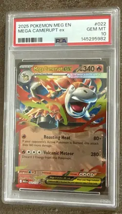 2025 Pokemon Mega Evolutions Mega Camerupt ex PSA 10 #022 - Image 1