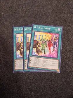 YUGIOH x3 BLZD-EN068 H.E.R.O. FLASH! - COMMON 1st EDITION - Image 1