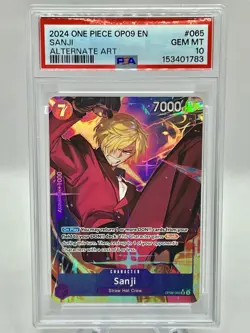ONE PIECE ENGLISH Sanji (065) OP09-065 Emperors in the New World Alt Art PSA 10 - Image 1