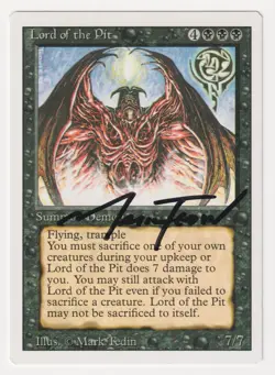 Signed Lord of the Pit NM Revised Edition Artist Mark Tedin 1994 WOTC MTG Magic! - Image 1