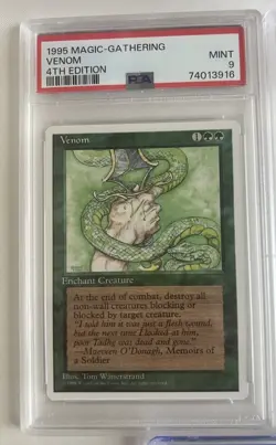MTG Venom Alternate 4th Ed Magic The Gathering PSA 9 - Image 1