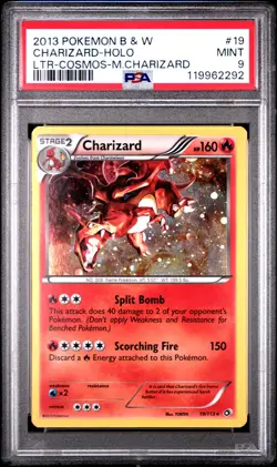 POKEMON LEGENDARY TREASURES CHARIZARD #19 COSMOS HOLO PSA 9 MINT #119962292 - Image 1