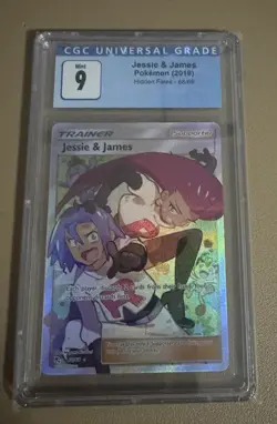 2019 Pokemon SM Hidden Fates Jesse and James Full Art 68/68 CGC 9 Holo Trainer - Image 2