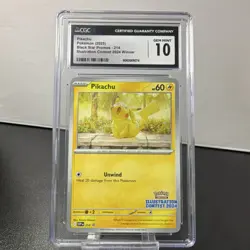 Pokemon TCG Pikachu 214 Promo Illustration Contest CGC 10 English Regular - Image 1