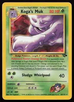 Koga's Muk 26/132 Unlimited Rare Gym Challenge Pokemon English MP - Image 1