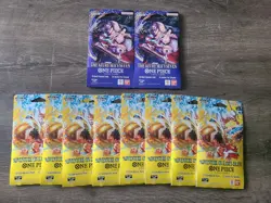 One Piece 8X OP15-EB04 & 2X OP14-EB04 Sleeved Booster Packs Factory Sealed Lot - Image 1
