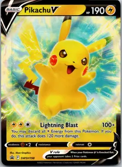 Pikachu V - Promo SWSH: Sword & Shield Promo Cards SWSH198 NM - Holo - Image 1