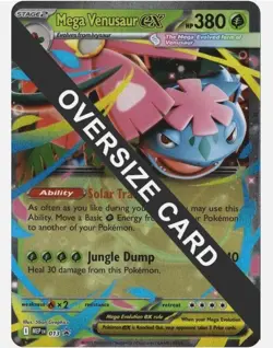 Pokemon TCG - Mega Venusaur ex MEP 013 - Black Star Promo JUMBO LENTICULAR CARD - Image 1