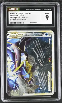 CGC 9 MINT Palkia & Dialga LEGEND Triumphant Bottom 102/102 Holo Pokemon Card - Image 1