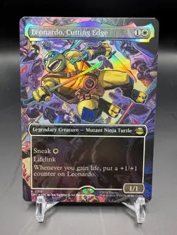 Magic The Gathering TMNT - 0211 Leonardo, Cutting Edge BORDERLESS R - Image 1