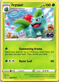 Ivysaur Uncommon Pokemon GO 002/078 NM - Image 1