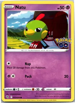 Natu Common Pokemon GO 032/078 NM - Image 1