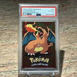 1999 TOPPS POKEMON THE MOVIE EDT FOIL #E6 CHARIZARD #6 PSA 6 - Image 1