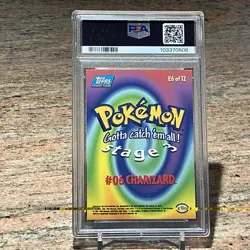 1999 TOPPS POKEMON THE MOVIE EDT FOIL #E6 CHARIZARD #6 PSA 6 - Image 2