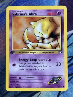 Pokemon 2000 Gym Heroes First Edition: Sabrina's Abra (91/132) LP - Image 1