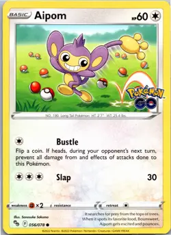 Aipom Common Pokemon GO 056/078 NM - Image 1
