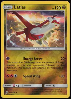 Latias 153/236 NM Unified Minds Rare Reverse Holo Pokemon - Image 1