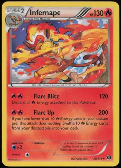 Infernape 20/114 MP Steam Siege Rare Holo Pokemon - Image 1