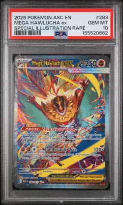 2026 POKEMON ASC SPECIAL ILLUSTRATION RARE #283 MEGA HAWLUCHA EX PSA 10 - Image 1