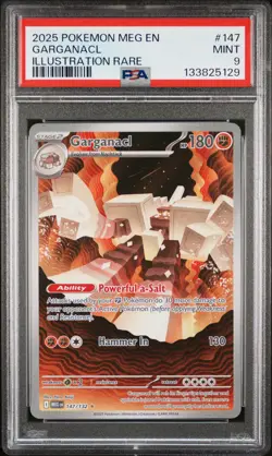 Pokemon PSA 9 Garganacl 147/132 Meg En-mega Evolution Illustration Rare 2025 - Image 1
