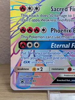 Ho-Oh GX SM80 English Holo Card. Jumbo Oversided Sm80 Black Star Promo. - Image 4