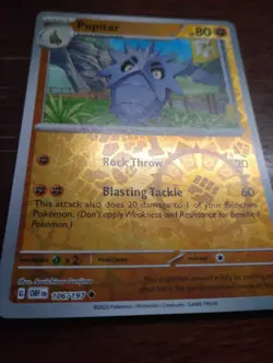 Pupitar 106/197 SV03: Obsidian Flames Reverse Holo pokemon card - Image 2