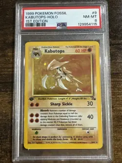 Kabutops Holo *1st Edition* PSA 8 Near Mint Pokemon Card - Fossil 1999 Set #9/62 - Image 1