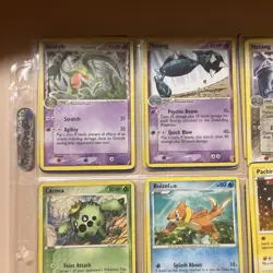 Pokemon TCG Binder Page With 9 Various Cards From The 2000’s One Japanese Card - Image 2