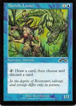 Merfolk Looter 39/143 Exodus Common NM MTG - Image 1