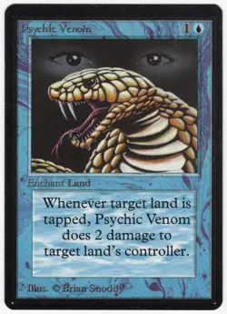 Psychic Venom 1993 Limited Edition - Beta Blue Common Enchantment MTG NM AZ1 - Image 1