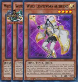Yugioh! 3x Weiss, Lightsworn Archfiend MP25-EN186 Ultra Rare 1st Ed NM - Image 1