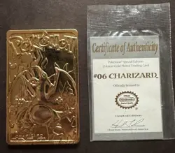 Pokemon - Charizard Burger King Gold Plated Card w/Cert - Image 1