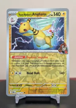 Pokemon Team Rocket's Ampharos #074/182 English DRI Destined Rivals Reverse Holo - Image 1