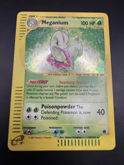 Pokemon TCG Meganium 18/165 Expedition English Pokemon Card Holo Rare 2002 - Image 2