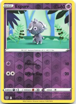 Espurr 081/195 Common Silver Tempest Pokemon Reverse Holo Lightly Played - Image 1