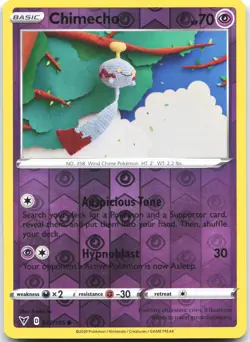 Chimecho 072/185 Common Vivid Voltage Pokemon Reverse Holo Near Mint - Image 1