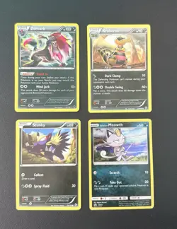 Nintendo Pokemon Zoroark Krokorok Stunky Alolan Meowth Lot 4 - Image 1