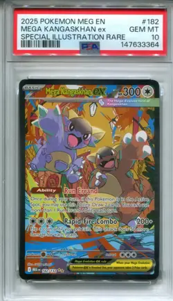2025 Pokemon MEG En Mega Kangaskhan Ex Special Illustration Rare #182 PSA 10 Gem - Image 1