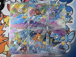 Pokemon First Partner Illustration Collection Series 1 Promo set of 6 Gen4 Gen7 - Image 1