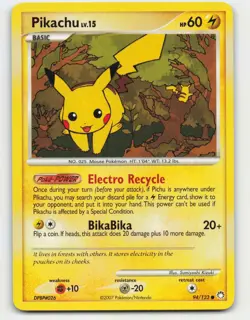 2007 Pokemon, Mysterious Treasures, #94/123 Pikachu, Common - Image 1