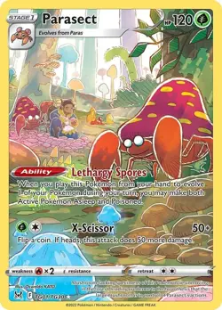 Pokemon TCG Parasect Sword & Shield - Lost Origin TG01/TG30 Holo Trainer Gallery - Image 1