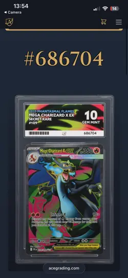 Pokemon TCG Mega Charizard X ex - Phantasmal Flames 109/094 - Secret Rare Ace 10 - Image 4