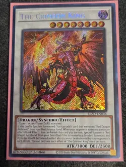 Yugioh! 1x The Crimson King BLZD-EN036 Secret Rare 1st Ed NM - Image 1