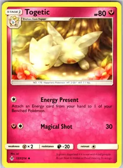 Togetic 137/214 Uncommon Regular Card SM - Unbroken Bonds Pokemon TCG LP - Image 1
