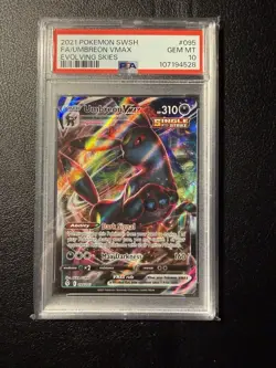 2021 Umbreon VMAX SWSH07: Evolving Skies Holo Card #095/203 PSA 10 Gem Mint - Image 1